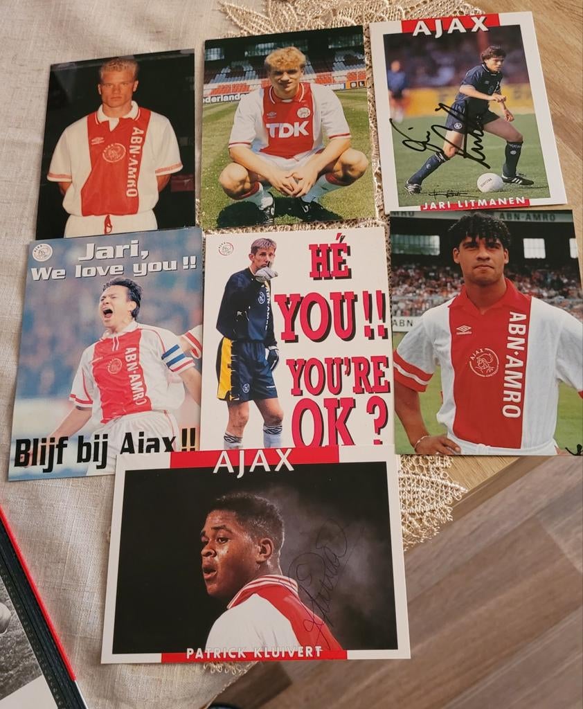 Dennis Bergkamp Frank Rijkaard spelerskaart..., Verzamelen, Ophalen of Verzenden, Zo goed als nieuw, Ajax, Spelerskaart
