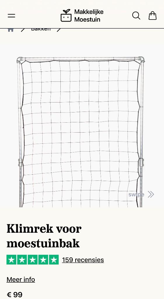 Klimrek voor moestuinbak Makkelijke moestuin, Ophalen, Nieuw, Overige typen