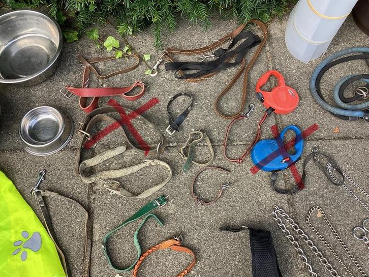 Riempjes/tuigjes/manden/kraag/etensbak enz. Voor hond en kat, Dieren en Toebehoren, Hondenriemen, Gebruikt, Ophalen of Verzenden