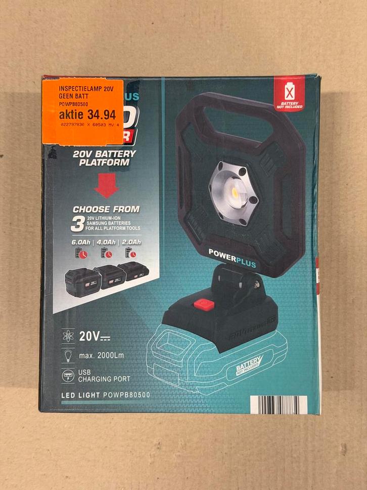 Powerplus Inspectielamp POWPB80500 - Nieuw, Doe-het-zelf en Verbouw, Bouwverlichting, Nieuw, Lamp, Minder dan 50 watt, Ophalen of Verzenden