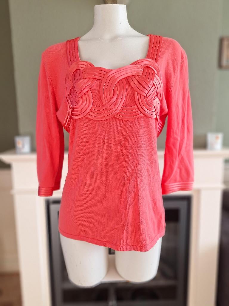 Leo Guy koraal roze rode Leo Guy trui XXL, Kleding | Dames, Verzenden, Maat 46/48 (XL) of groter, Leo Guy, Zo goed als nieuw
