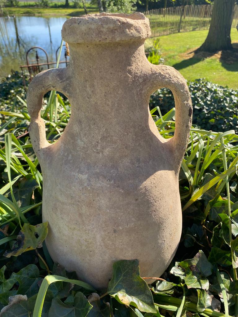 Landelijke stenen kruik, Amfoor, Ophalen, Gebruikt, Beige, Mediterraans