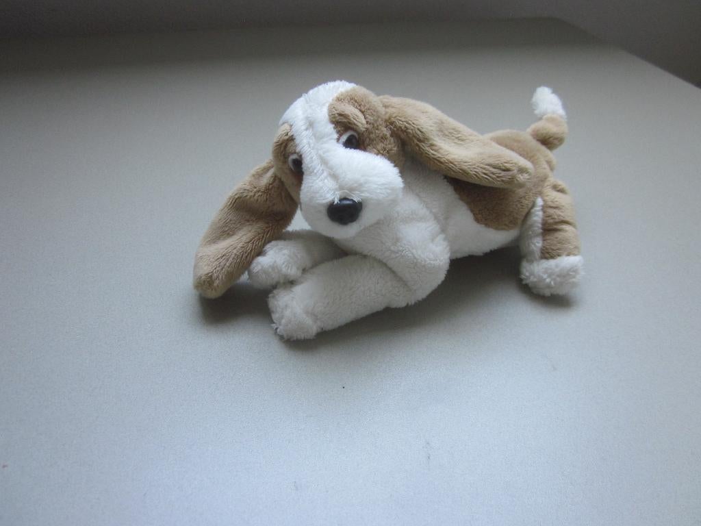 .....Schijndel superzacht wit lichtbruin pluche hond knuffel, Ophalen of Verzenden, Zo goed als nieuw, Hond