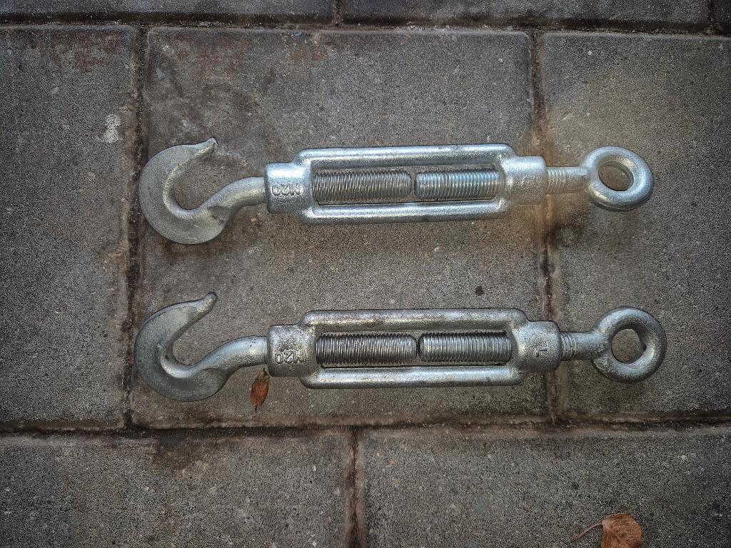 M20 2x spanschroef draadspanner haak/oog., Ophalen of Verzenden, Zo goed als nieuw, Overige typen
