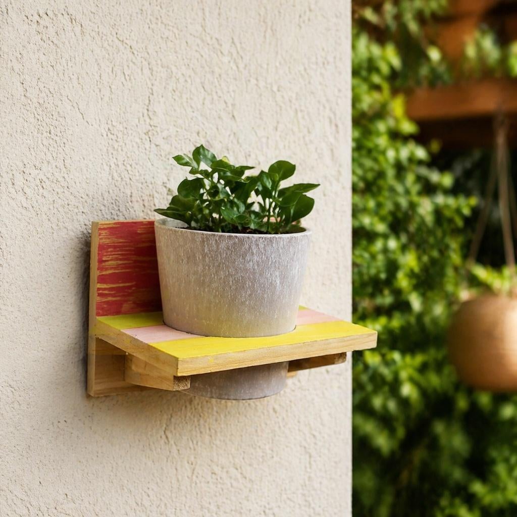 Partij houten wandrekken met Artstone pot 125652, NHP International, Minder dan 30 cm, Minder dan 60 cm, Ophalen of Verzenden