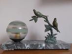 Art Deco tafellamp vogels op marmer zamak lamp jaren 30, Ophalen of Verzenden