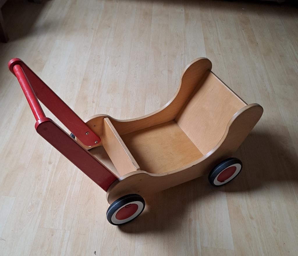 Houten duw/loop poppenwagen, Ophalen, Zo goed als nieuw, Duw- of Trekspeelgoed