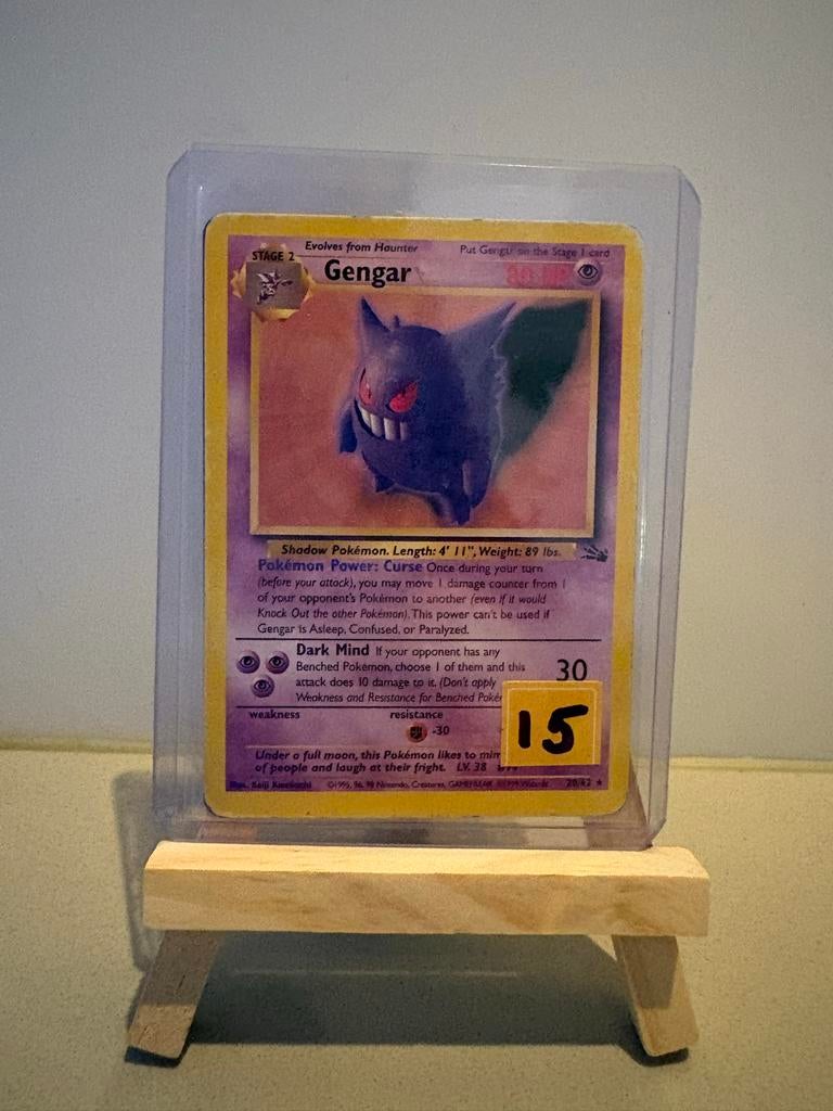 Gengar Pokémon Kaart - Vintage en Moderne Editie, Ophalen of Verzenden, Gebruikt, Meerdere kaarten