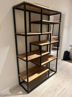Roomdivider Boekenkast Mangohout Zwart Metaal 120x40x183cm, Ophalen, Met plank(en), 100 tot 150 cm, Zo goed als nieuw