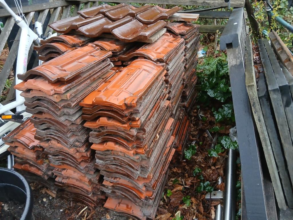 Geglazuurde dakpannen, Ophalen, Zo goed als nieuw, 15 m² of meer, Dakpannen