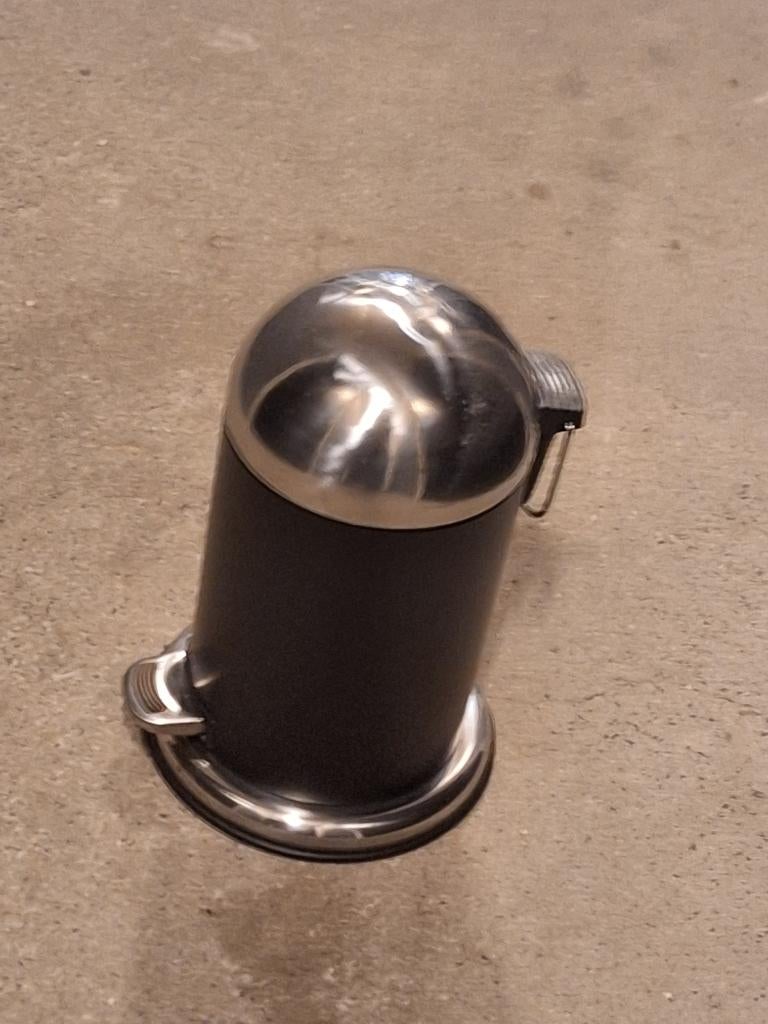 zwarte prullenbak - reclycle bin -  vuilnisbak, Ophalen, Gebruikt, Met pedaal, Minder dan 10 liter