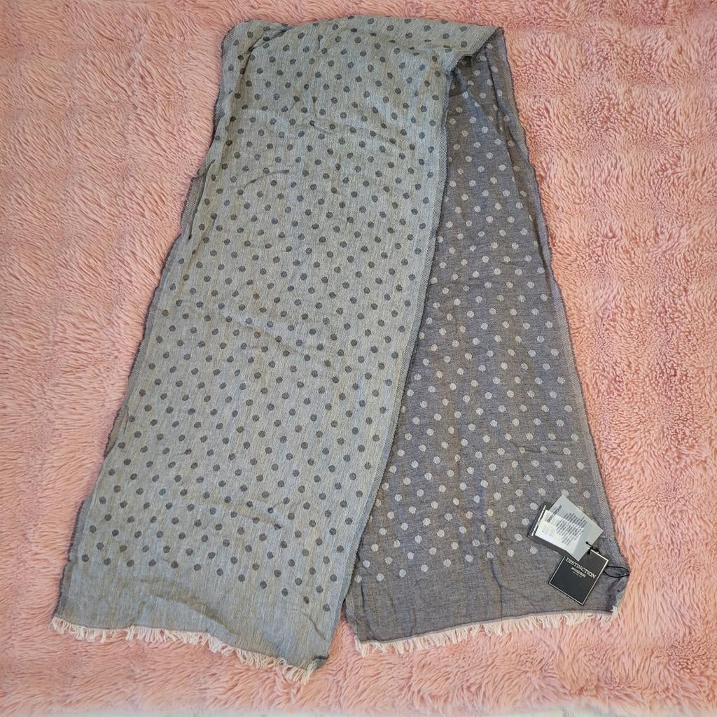 NIEUW McGregor dames sjaal 15% linnen stippen grijs 35x175, McGregor, Ophalen of Verzenden, Nieuw, Sjaal