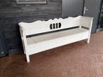 ‘Antieke’ witte houten bank met opbergruimte, Ophalen of Verzenden