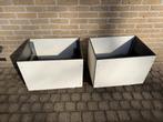 verrijdbare bloembakken van wit Trespa  10 mm dik, Tuin en Terras, Ophalen, Overige materialen, Minder dan 60 cm, Zo goed als nieuw