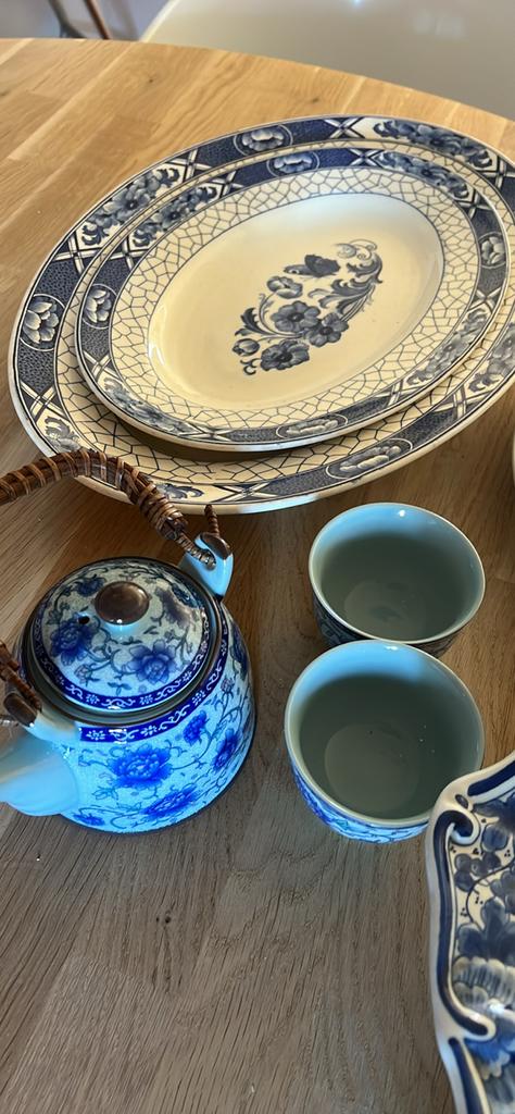 Delfts Blauw Servies Set - Vintage Porselein, Ophalen