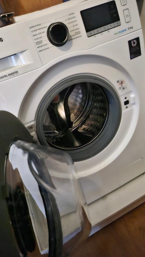 Samsung wasmachine eco bubble 8kg, Ophalen, Gebruikt, Voorlader, 85 tot 90 cm