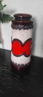 Vintage vaas West Germany bruin oranje beige 206/26, Gebruikt, Aardewerk of Porselein, Oranje, Ophalen of Verzenden