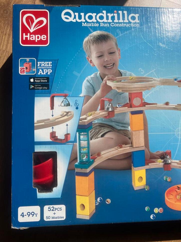 Hape Quadrilla Marble Run (Escape run), knikkerbaan, Kinderen en Baby's, Speelgoed | Overig, Zo goed als nieuw, Jongen of Meisje