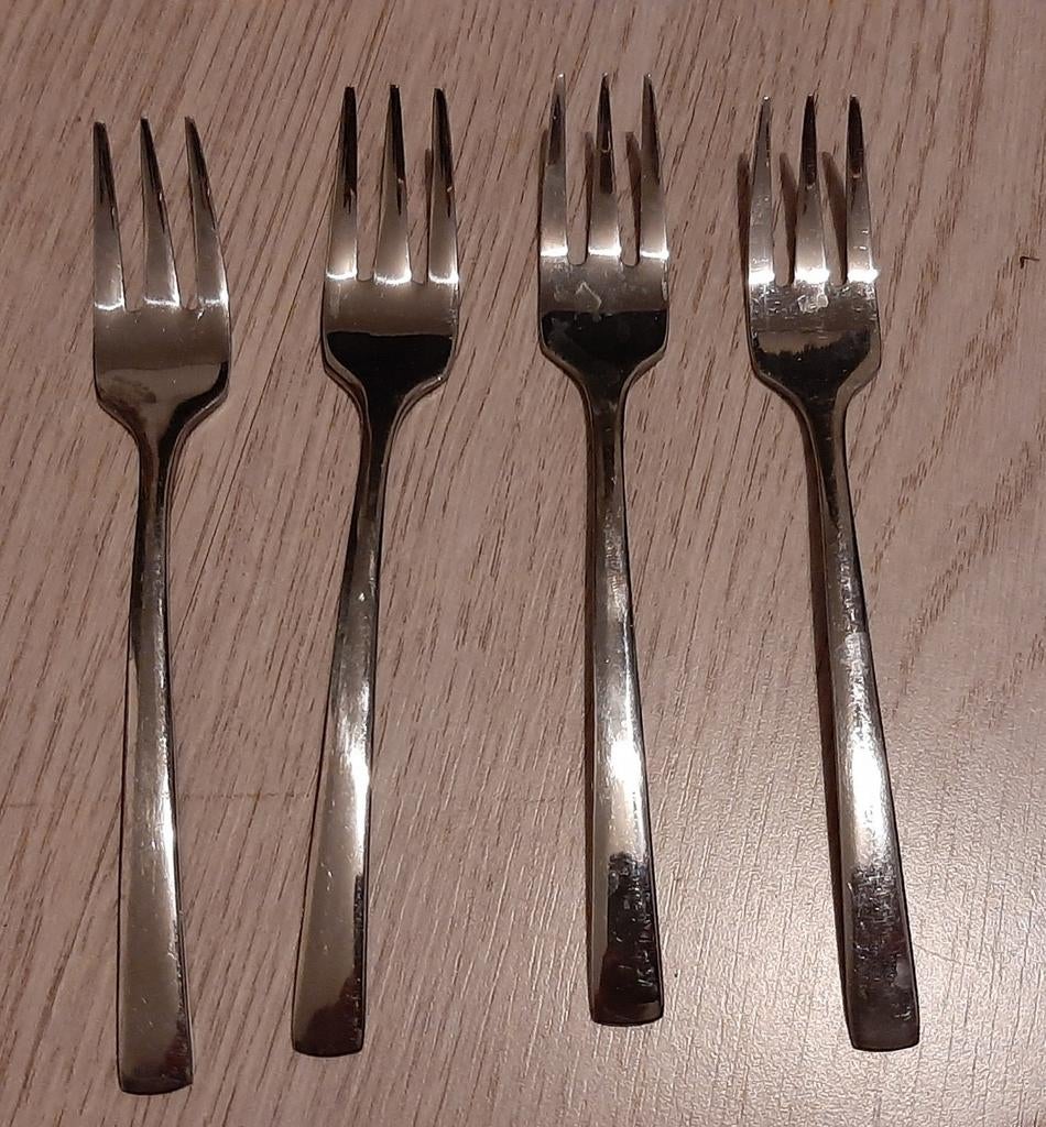 Set van 4 Sola gebaksvorkjes vorkjes, Antiek en Kunst, Ophalen of Verzenden