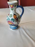 Delfts Polychroom Handgeschilderde Vaas met Vogel, Ophalen of Verzenden