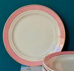 Luneville Régence roze set van 6 vintage borden, Ophalen of Verzenden, Zo goed als nieuw, Bord(en), Overige stijlen
