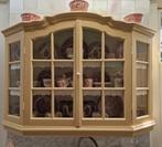 Antieke vitrinekast, hangkast, servieskast, Huis en Inrichting, Kasten | Vitrinekasten, Ophalen, 100 tot 150 cm, Glas, Klassiek, Antiek