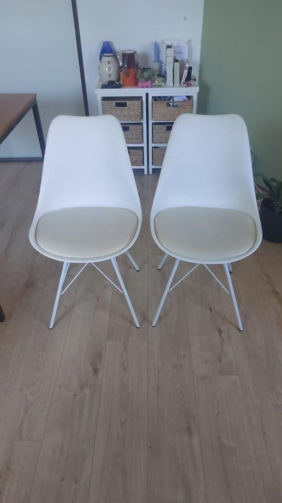 Stoelen, Huis en Inrichting, Ophalen, Gebruikt, Wit, Twee