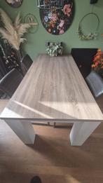Eettafel 190x90 met whitewash poten, nieuwstaat, Huis en Inrichting, Tafels | Eettafels, Ophalen, Eikenhout, 50 tot 100 cm, Zo goed als nieuw