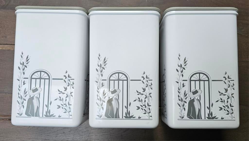 Vintage mepal rosti D E voorraadpotten, Ophalen, Zo goed als nieuw