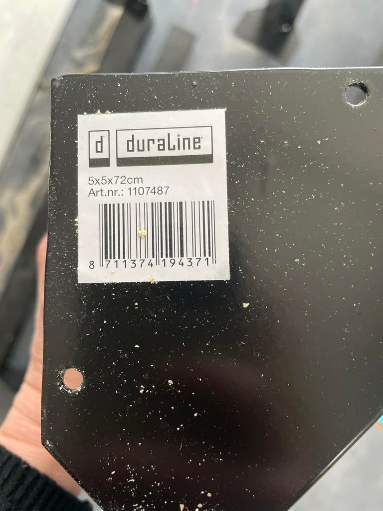 Duraline Tafelpoten 5x5x72cm - Zwart Metaal, Ophalen, Tafelpoot, Minder dan 50 cm, Gebruikt