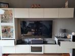 IKEA Besta wandmeubel met vitrinekasten en tv-meubel, Ophalen, Gebruikt, 300 cm of meer, Glas