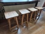 set van 4 houten barkrukken / barkruk (setprijs), Ophalen, Gebruikt, 60 tot 90 cm, 4 krukken