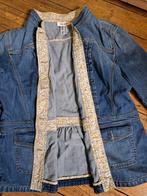 Dames spijkerjasje met bloemenprint details, Blauw, Maat 46/48 (XL) of groter, Ophalen of Verzenden, Zo goed als nieuw