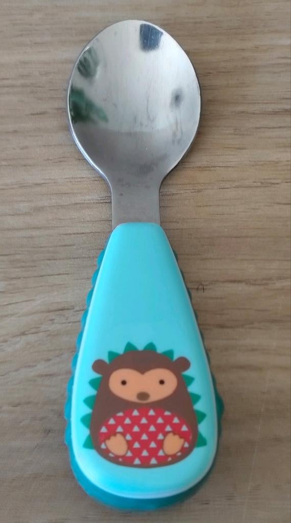 LEPELTJE MET EGELTJE*KINDER LEPEL MET  EGEL, Verzenden, Zo goed als nieuw, Rvs of Chroom, Los bestek