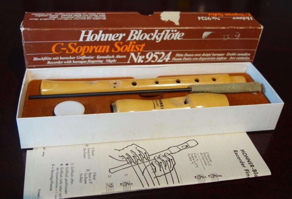Hohner Blokfluit C-SopranSolist Nr9524. Doos, handleiding, Ophalen, Nieuw, Sopraan of Sopranino, Met koffer, hoes of etui