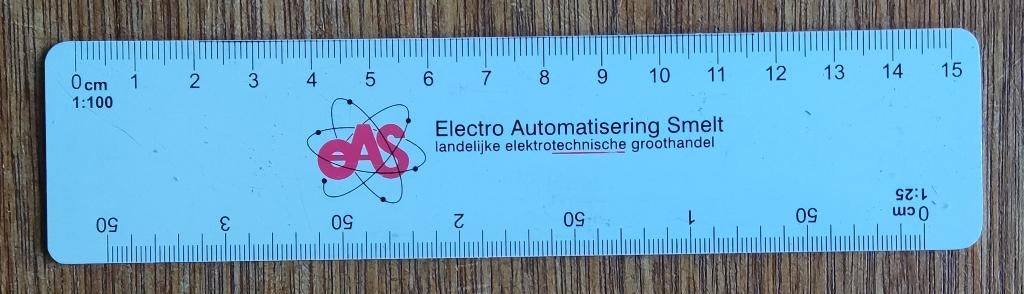 Liniaal Electro Automatisering Smelt 0-15 cm., Ophalen of Verzenden, Gebruikt, Kunststof