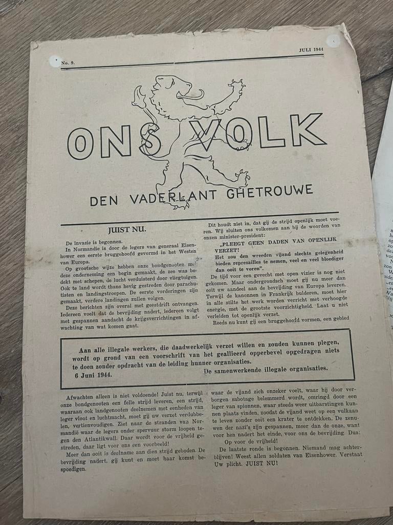 Verzetskrant Ons Volk, Verzamelen, Ophalen of Verzenden, Nederland, Boek of Tijdschrift