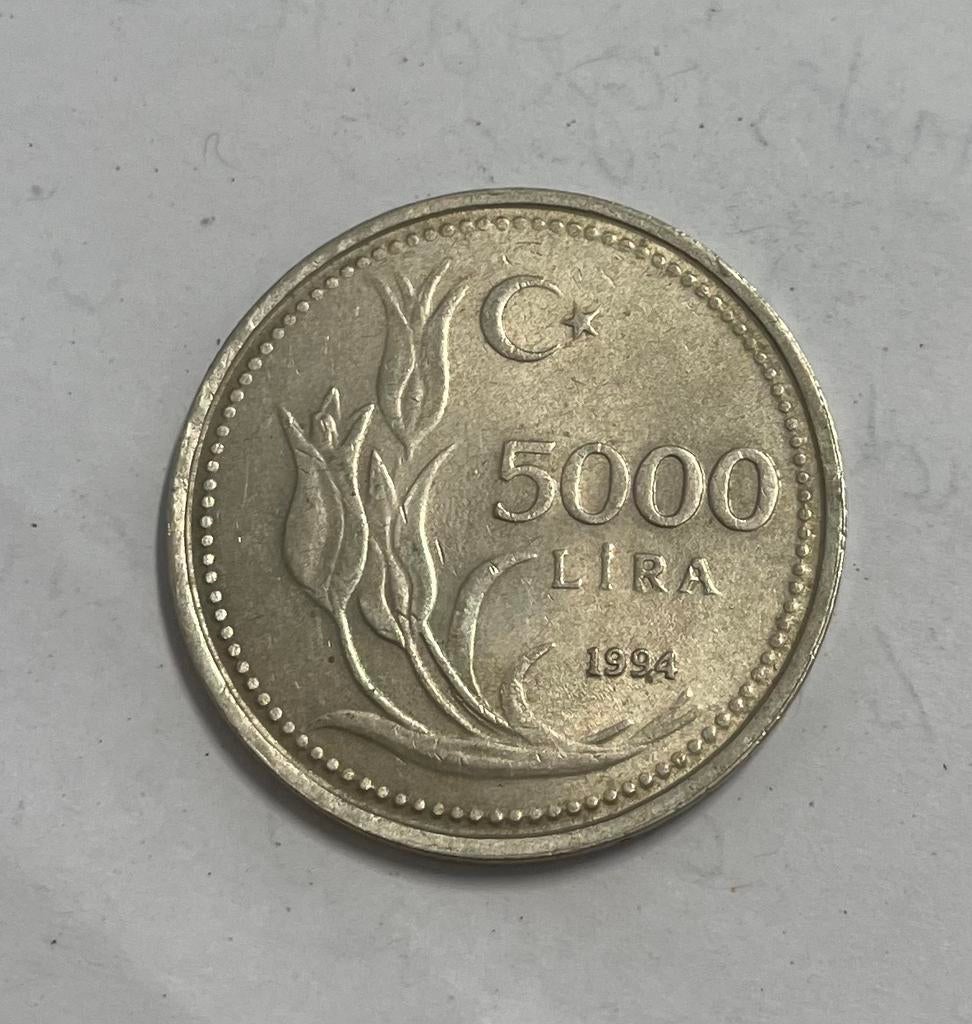 5000 lira Turkije 1994, Ophalen of Verzenden, Overige landen