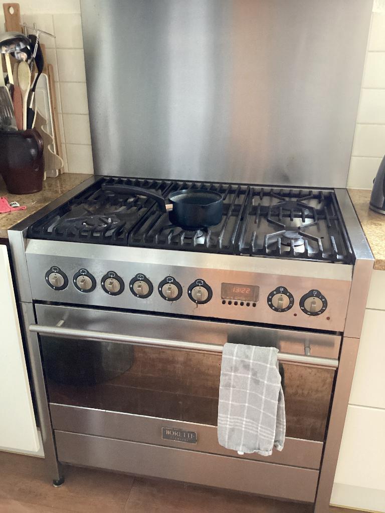 Boretti fornuis met afzuigkap, Ophalen, Gebruikt, Hete lucht, 60 cm of meer