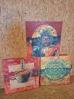 3x grote canvas boeddha, 60 x 60 cm, Ophalen of Verzenden, Zo goed als nieuw, Nvt, Nvt