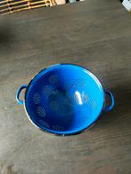 Emaille blauw vergiet, Antiek en Kunst, Ophalen of Verzenden