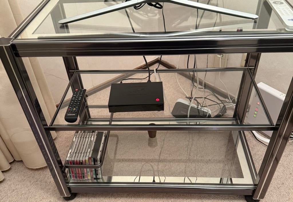 Glazen salontafel en tv meubel, Ophalen, Zo goed als nieuw