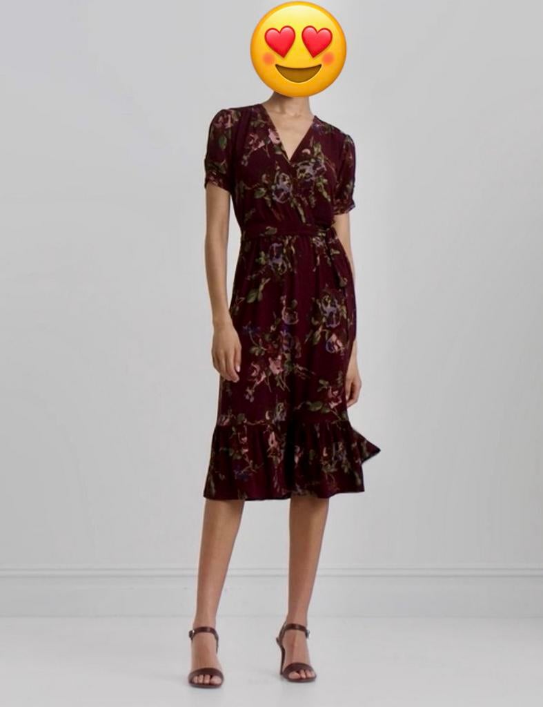 Ralph Lauren overslagjurk met bloemenprint maat 6, Paars, Nieuw, Ophalen of Verzenden, Maat 36 (S)