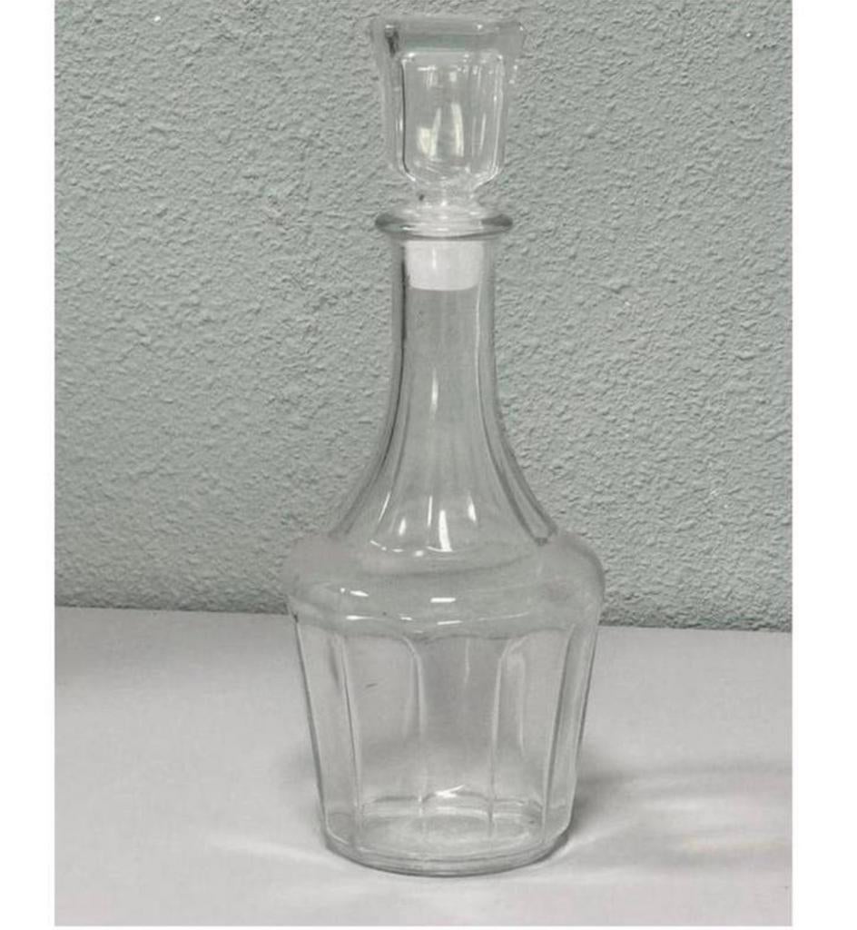 Heldere kristallen karaf met stop / dop, antiek kristal 30cm, Overige typen, Ophalen of Verzenden, Zo goed als nieuw, H