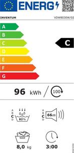 Inventum warmtepompdroger VDW8030W - 8kg - Wit, Witgoed en Apparatuur, Minder dan 85 cm, Inventum Huishoudelijke Apparaten B.V.