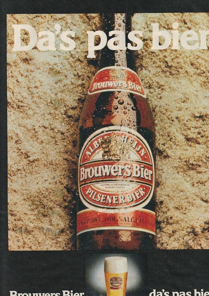 Retro reclame 1979 Brouwers pils bier da's pas bier, Verzamelen, Retro, Overige typen, Verzenden