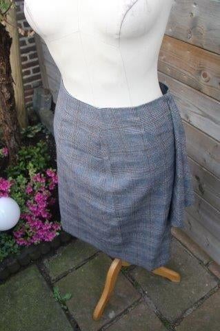 Rok blauw/ bruin Essentiel Antwerp mt 36 Winter Vaste pr OPR, Kleding | Dames, Zo goed als nieuw, Maat 36 (S), Verzenden, Blauw