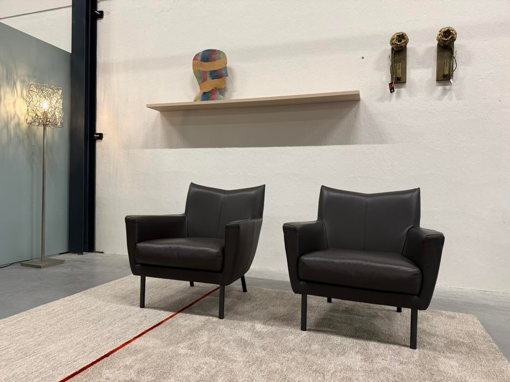 2 als nieuw Design on Stock Toma fauteuil leer Design stoel