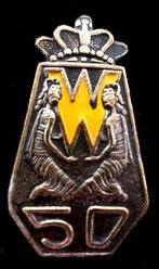 Wilhelmina 50 jaar koningin broche- geel emaille, Verzenden, Nieuw, Stad of Land, Speldje of Pin