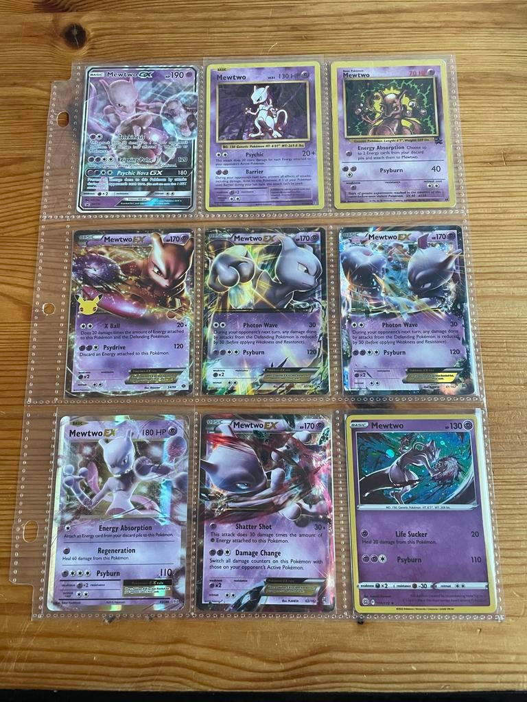 Mewtwo Pokémon kaarten collectie - GX & EX en meer!, Ophalen of Verzenden, Zo goed als nieuw, Meerdere kaarten, Foil